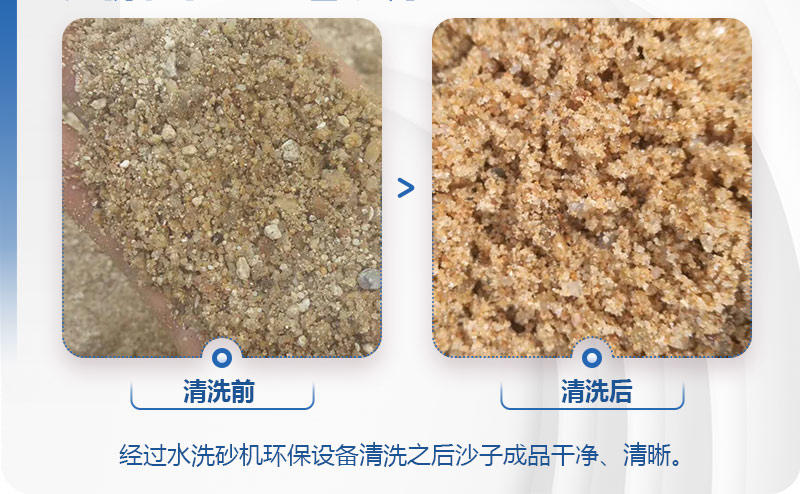 水洗沙機(jī)環(huán)保設(shè)備清洗物料前后對比圖