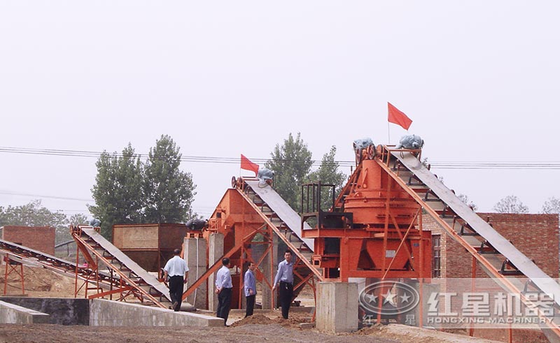 HX河石制砂機(jī)械現(xiàn)場