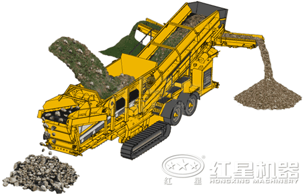 履帶移動(dòng)碎破碎機(jī)結(jié)構(gòu)原理圖